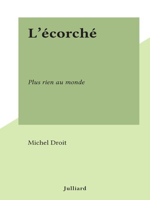 cover image of L'écorché